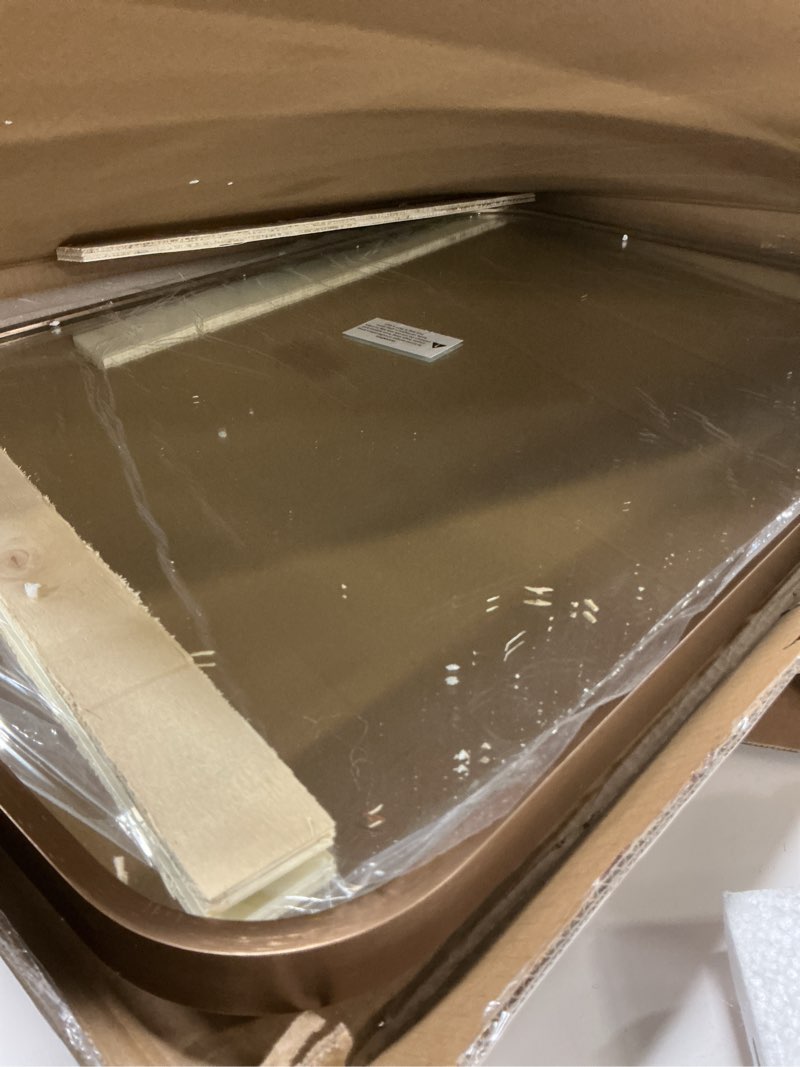 Condition photo showing Good Condition for Umzodo 16x24 inch Rectangle Wall Mirror, Brushed Bronze Metal Framed Vanity Mirror for Bathroom,Anti