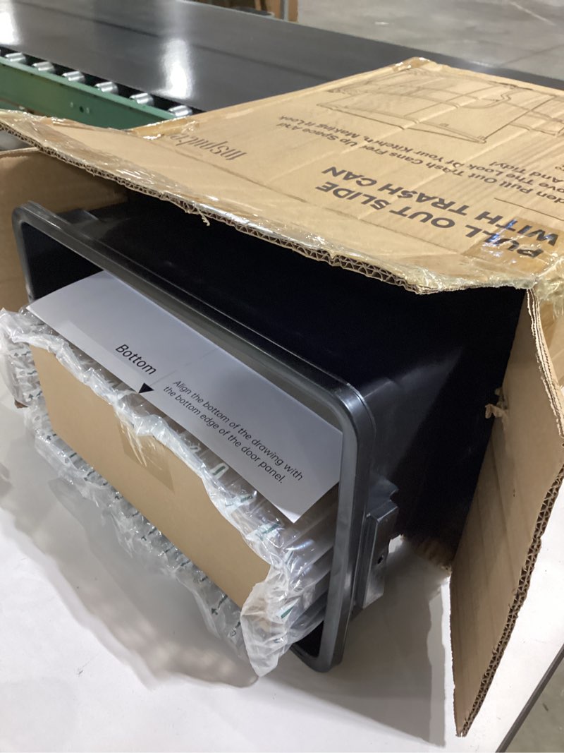 Pull Out Trash Can Under Cabinet?Under Sink Slide Out Garbage for Kitchen?Requires 13\" W X 18\" D Minimum Cabinets?Chrome Adjustable for 7-10 Gallon Trash Can SIMILAR BUT NOT EXACT
