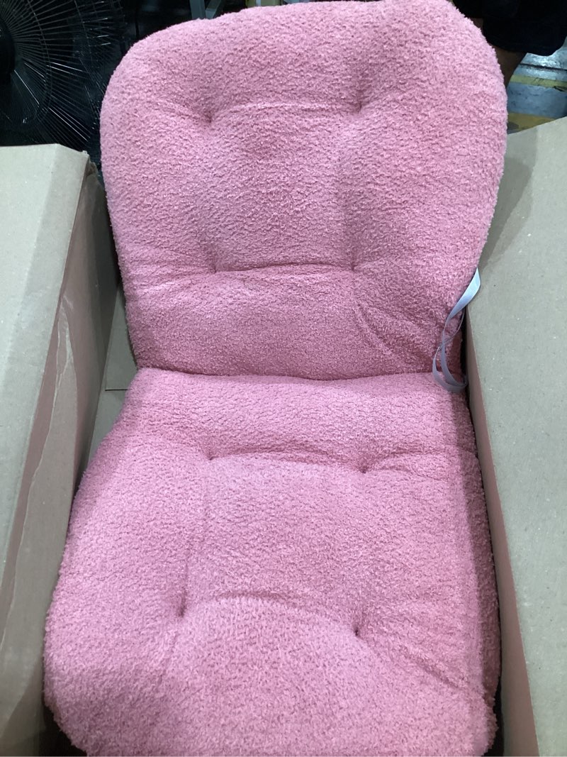 Condition photo showing Good Condition for pink chair cushion non-slip desk chair cushions with back support soft plush office seat pad with ties rocking chairs cushion for office car home dining room kitchen
