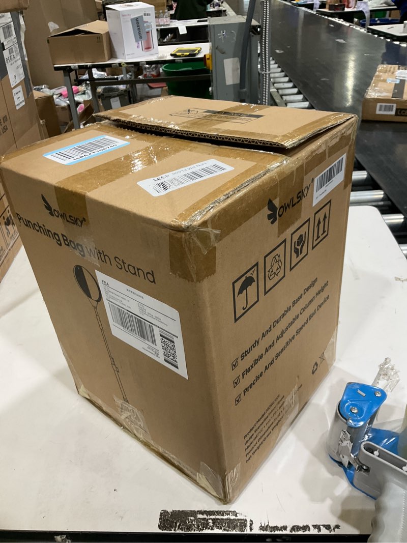 Condition photo showing As Is for Owlsky Punching Bag with Stand, Boxing Bag for Adults - Height Adjustable - Speed Bag for Training, Boxing Equipment, Stress Relief & Fitness Black