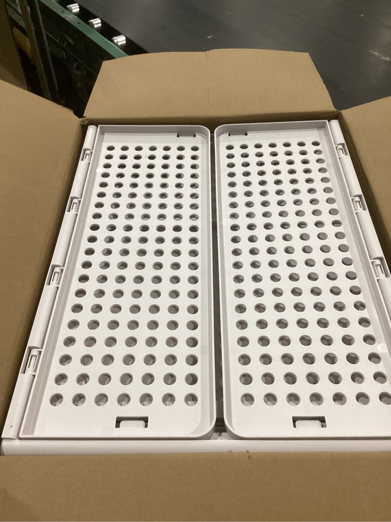 Condition photo showing Good Condition for SNSLXH 5 Pack Stackable Closet Storage Basket, Multifunctional & Foldable Closet Organizer for Bathroom Kitchen Laundry Room Wardrobe Storage, Space-Saving Clothes Storage Drawer Organizer, White White 5 Pack