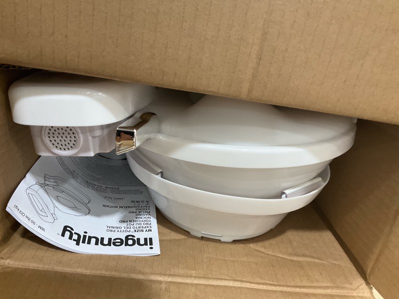 Condition photo showing As Is for Summer Infant by Ingenuity My Size Potty Pro in White, Toddler Potty Training Toilet, Lifelike Flushing Sound, for Ages 18 Months+, Up to 50 Pounds
