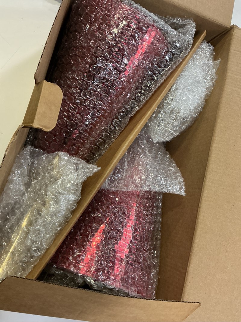 Condition photo showing New/Like New for Red Gold Silver Glass Trees Set of 6, 17" 15" 13" Small Tabletop Christmas Tree Handmade Disco Decor for Xmas Table Party Centerpiece Decoration 6PCS Red