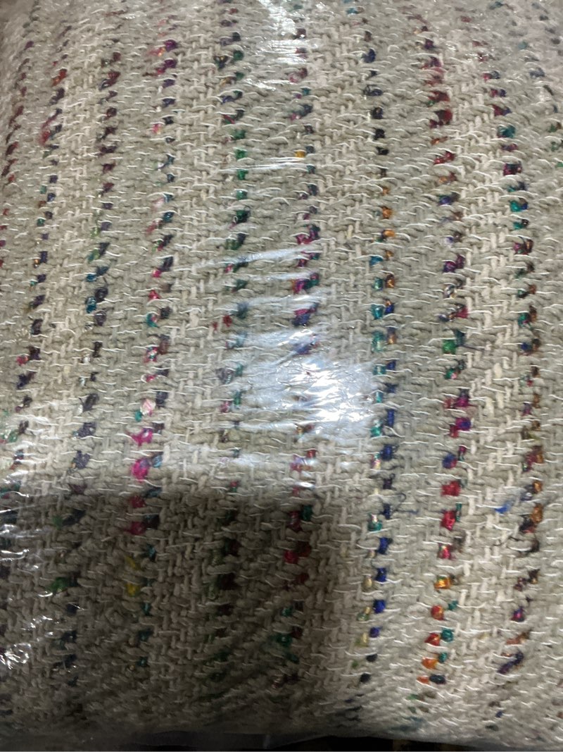 Condition photo showing Good Condition for SARO LIFESTYLE Santiago Collection Thin Stripe Throw Pillow Cover, 20", Multi 20" x 20" (Pack of 1)