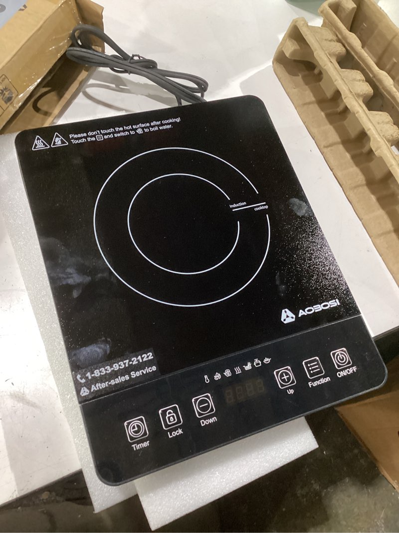Condition photo showing Good Condition for portable induction cooktop 20 temperature & power levels,1800w single burner electric cooktop with 6.8 inch heating coil,low noise hot plate with timer