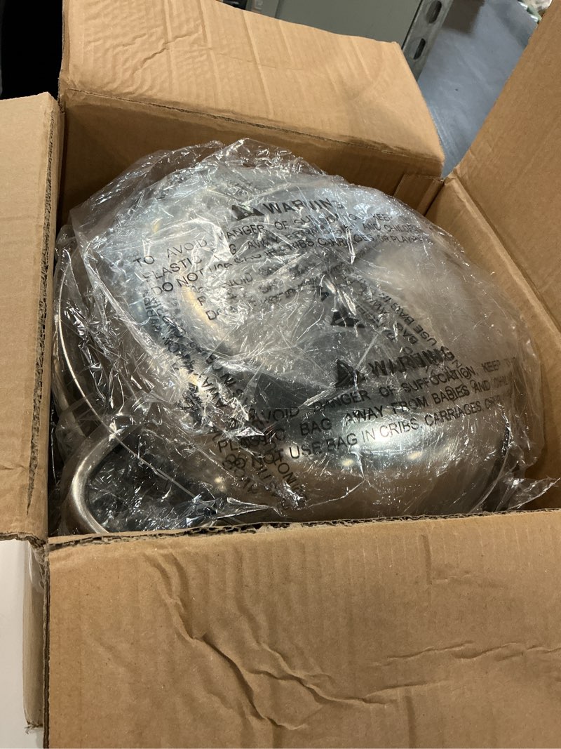 Condition photo showing As Is for Chafing Dishes for Buffet 4 Pack, 5 QT Round Chafing Dishes for Buffet [Transparent Glass Cover] Stainless Steel Chafing Dish Buffet Set for Any Party