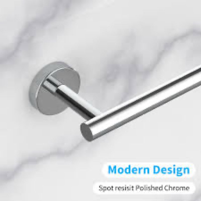 ECKOREA® 23-Inch Polished Chrome Towel Bar ECK-310S, Durable SUS304 Stainless Steel & Zinc Alloy, Wa