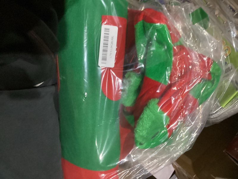 Condition photo showing New/Like New for Yaomiao 4 Pcs Christmas Elf Costume Set Womens Elf Apron Santa Elf Hats Green and Red Striped Tights Xmas Elf Outfit for Christmas Cosplay Party