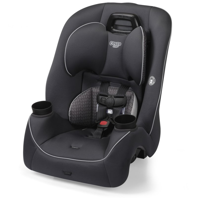 cosco kids easy elite slim all-in-one convertible car seat, grey glyphs