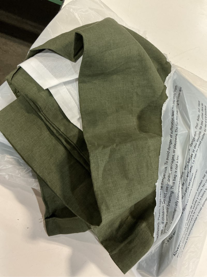 Condition photo showing Good Condition for european linen curtain, 48x96, hunter green