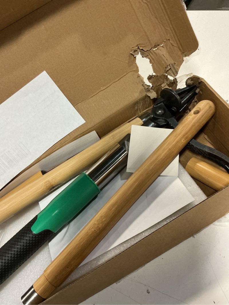 Condition photo showing Good Condition for papa's tools weed puller tool, 44" stand up weeder garden tools & 4 claw steel head, dual weed eject tech. made with real bamboo & long wooden handle, yard weeding remover for gardening men & women weed ejection technology