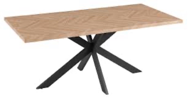71\" modern rectangular dining table – unique x-frame metal base incomplete 