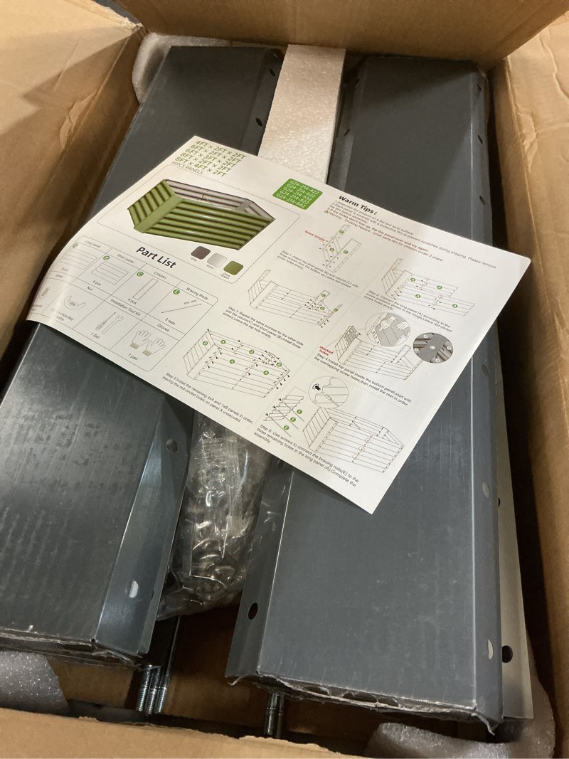 Condition photo showing Good Condition for 4x2x1.86ft raised garden bed - galvanized deep root planter boxes outdoor with wing nuts and safety edges for gardening vegetables, flowers, herbs, succulents - gray gray 4×2×2ft(1pcs)