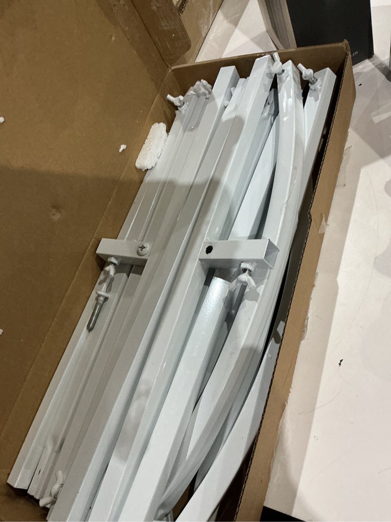 Condition photo showing Good Condition for Wokceer Wedding Arch Backdrop Stand 6.6 FT White Metal Arch Chiara Backdrop Stand for Wedding Ceremony Birthday Party Photo Booth Outdoor Indoor Garden Balloon Arch Decoration 6.6 x 3.3 FT (HxW) White