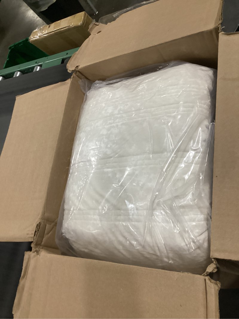 Condition photo showing New/Like New for 3 pieces luxurious velvet oversized king quilts set 120x128 ruched bedspread coverlet quilted bedding set with 2 pillow shams 20x36 ultra soft comforter for all season, cream white cream oversized king-120x128
