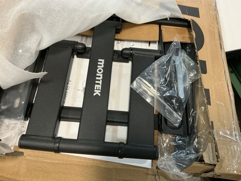 Condition photo showing Good Condition for montek ultra slim tv wall mount for 43-90 inch tvs | 1.1" thin low profile full motion bracket | dual swivel articulating arms with tilt | max vesa 600x400mm | holds 132lbs | fits 16"/18" studs