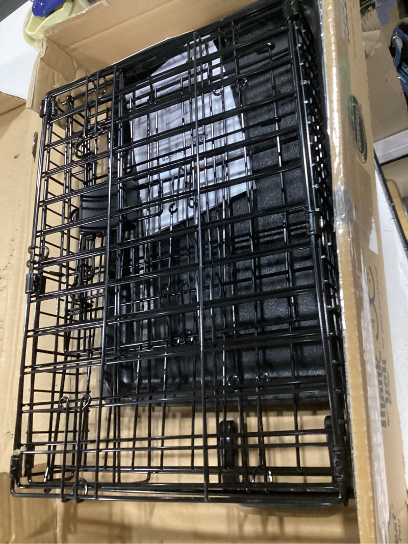 Condition photo showing New/Like New for amazon basics durable, foldable metal wire dog crate with tray, single door, 18 x 12.4 x 15 in, black 18.0"l x 12.4"w x 15.0"h single door no divider