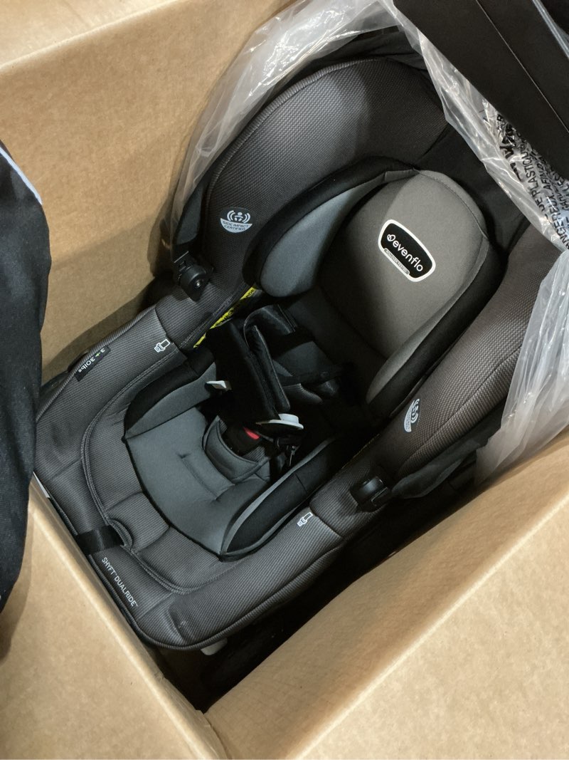 Condition photo showing Good Condition for Evenflo Shyft DualRide Infant Car Seat Stroller Combo with Carryall Storage (Boone Gray) Boone Gray NEW DualRide SIDE IMPACT
