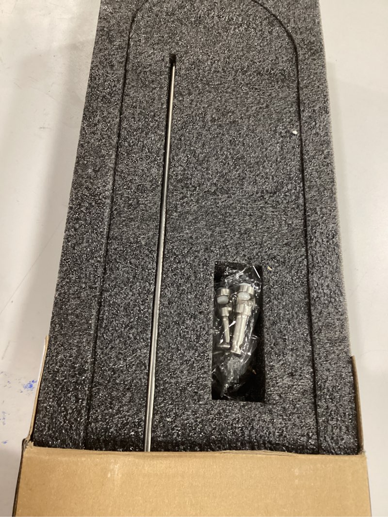 Condition photo showing New/Like New for Glass Shelf for Bathroom, 20 Inch Glass Floating Shelves for Wall, Glass Bathroom Shelves with Stainless Steel guardrail (Brushed Nickel)