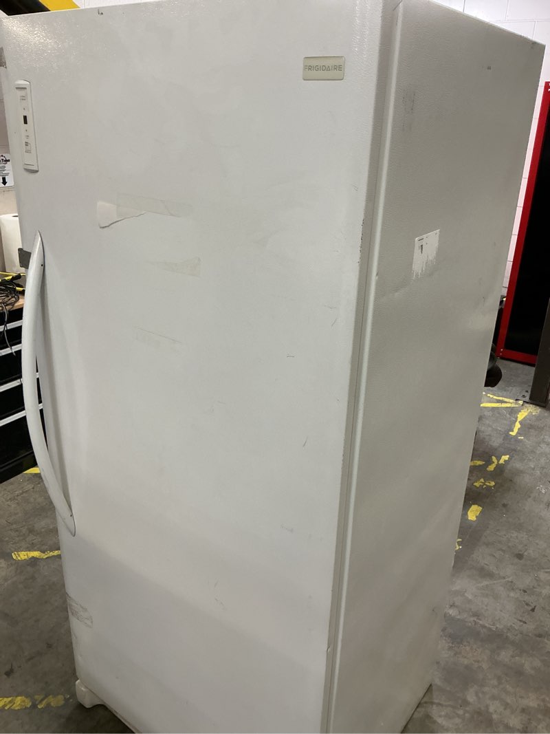 Condition photo showing As Is for frigidaire 16.7-cu ft frost-free upright freezer (white)