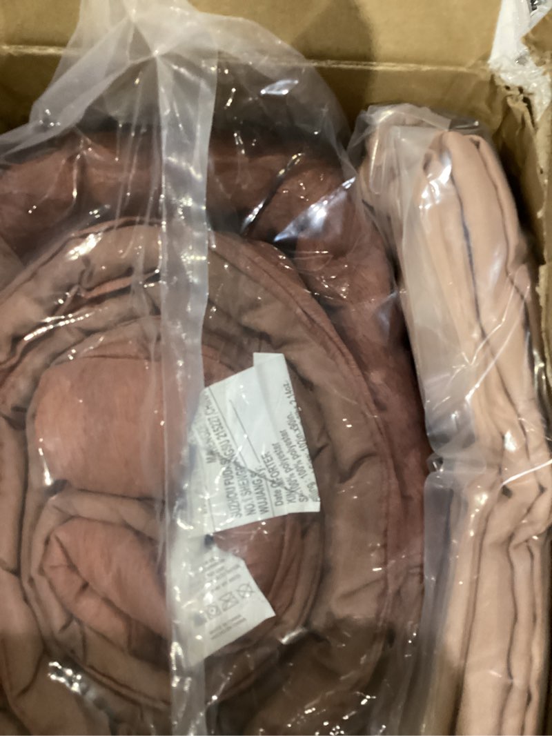 Condition photo showing New/Like New for Monbix King Size Comforter Set, Terracotta King Size Bed Set Reversible, King Comforter Set 7 Pieces, Cationic Dyeing Bed in a Bag with Comforter, Sheets, Pillowcases & Shams Terracotta 7Piece-King(102”X90'')