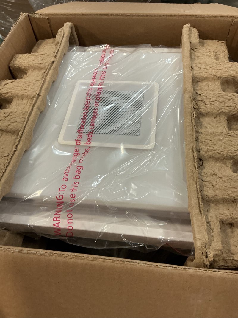 Condition photo showing As Is for Homewerks 7130-13-BT White Decorative LED, Bluetooth Bathroom Exhaust Fan NEW 