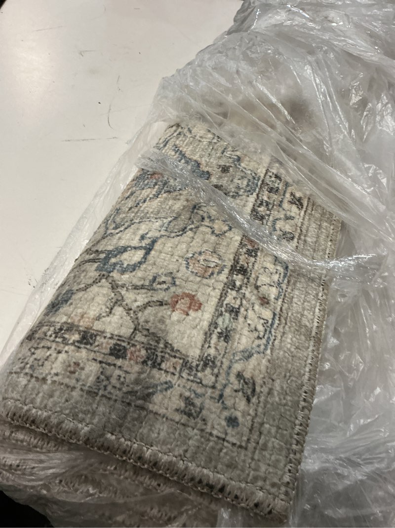 Condition photo showing As Is for livabliss x becki owens davina damask area rug , 2'2" x 3'9", light grey light grey 2'2" x 3'9" (rectangular)