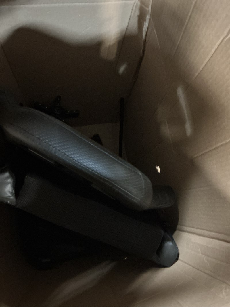 Condition photo showing As Is for n-gen gaming video gaming chair with footrest lumbar support for home office high back recliner height adjustable ergonomic comfy leather computer desk chair (black) black leather