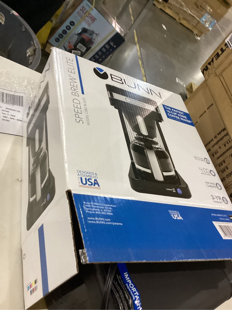 Condition photo showing As Is for BUNN CSB2B Speed Brew Elite 10-Cup Coffee Maker, Black/SST