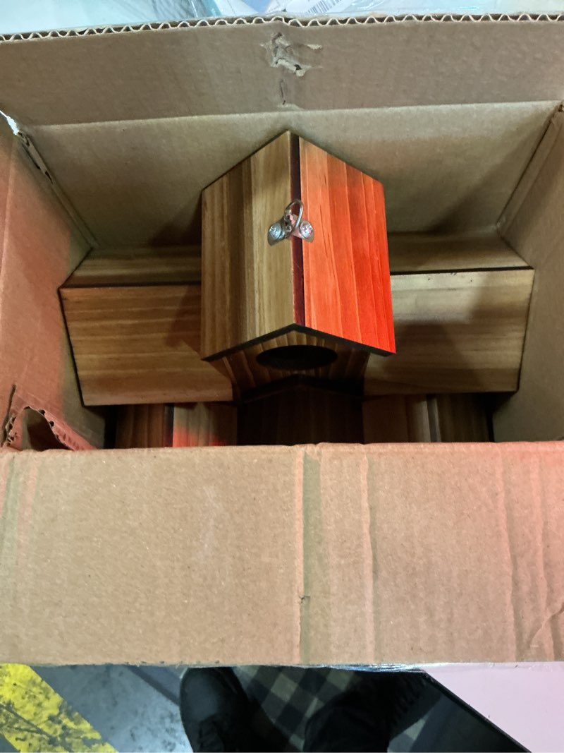 Condition photo showing Good Condition for bird houses for outside, 5-hole wooden birdhouse for bluebirds finch swallow wren chickadee hummingbird, hanging bird house for outdoor clearance garden courtyard