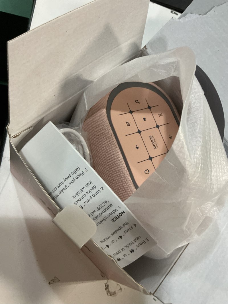Condition photo showing Good Condition for anjank white noise sound machine alarm clock with bluetooth speaker, hi-fi stereo sound, 21 soothing sounds/7 night lights, 0-100% dimmer/sleep timer, soother for teens kids girls, bedroom, pink pink pink