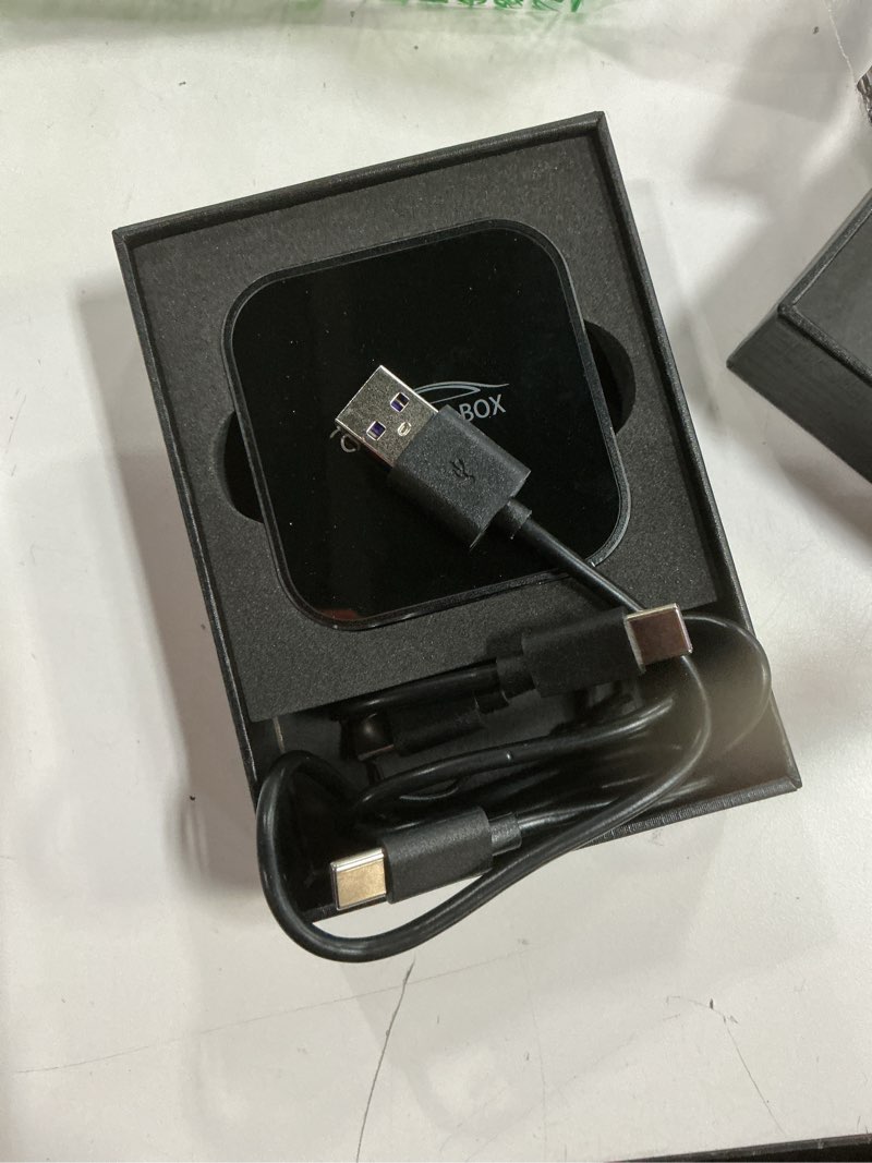Condition photo showing Good Condition for Wireless Carplay & Android Auto Adapter Built in Netflix YouTube, 3-in-1 Car Play Ai Box Convert Wired to Wireless CarPlay,Upgraded Dual-Band WiFi, TF Card, Video Box for iPhone/Android, Plug & Play Black