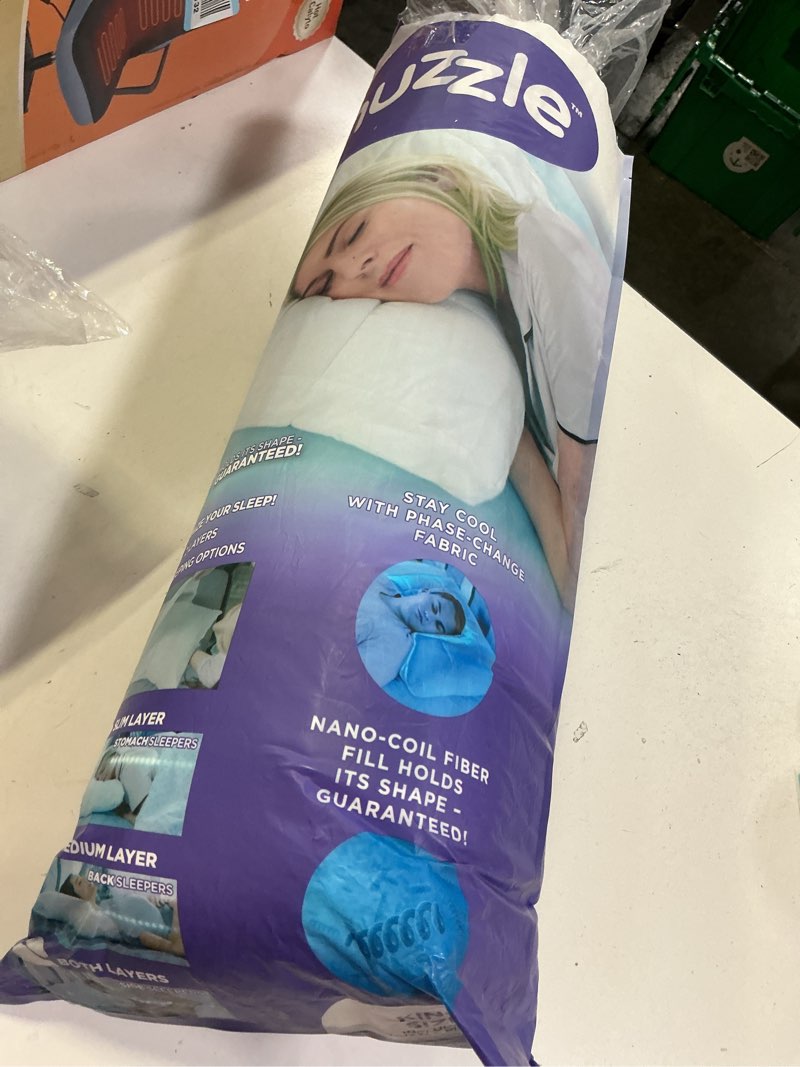 Condition photo showing New/Like New for Nuzzle Adjustable Pillow for Side Sleepers, Luxury King Size Bed Pillow Hotel Collection - Best Adjust Height Soft Firm Pillow for Back, Stomach or Side Sleepers