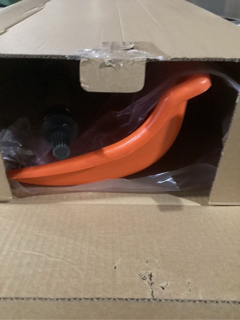 Condition photo showing Good Condition for Snow Pusher, 24-inch Wide Snow Shovel for Driveway, Snow Removal Tool for Car Garage, Sidewalks and Doorways, Snow Pusher Shovel with Ergonomic Grip and Aluminum Strip, Orange