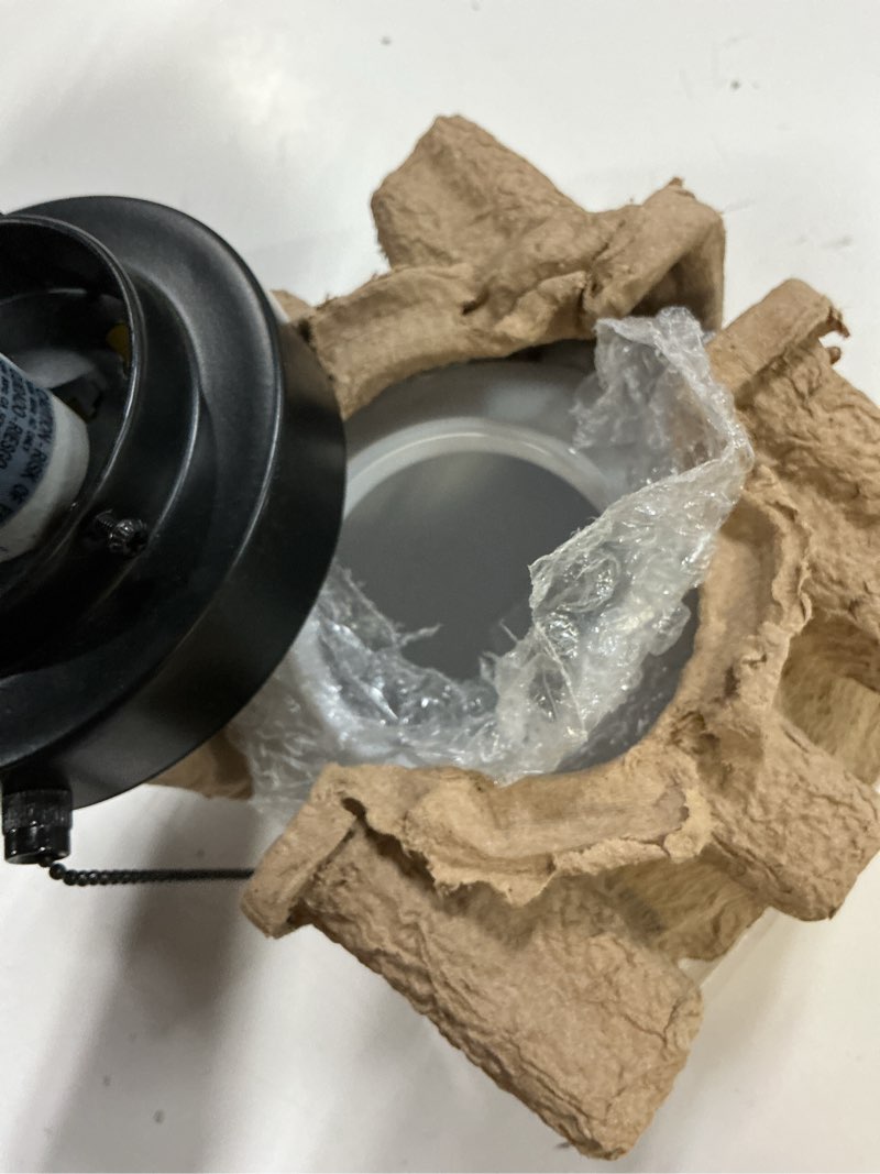 Condition photo showing As Is for project source 1-light 5.78-in matte black led, flush mount light
