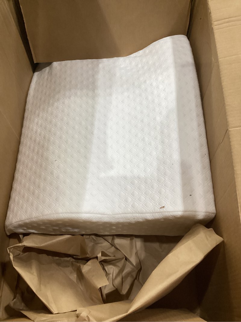 Condition photo showing Good Condition for memory foam pillow with cooling cover, adjustable cervical neck pillow, for side, back & stomach sleepers, non-sagging medium firm support pillow, for neck and shoulder pain relief, standard(grey) grey medium firm, similar to stock photo