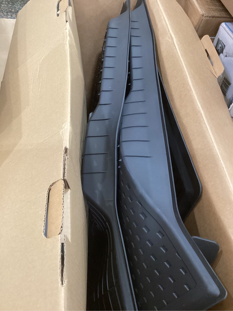 Condition photo showing Good Condition for 3w model 3 floor mats 2025 2024 with mental pedal, highland floor liner, all weather custom fit accessories black 3) model 3 24-26|floor mats|metal pedal