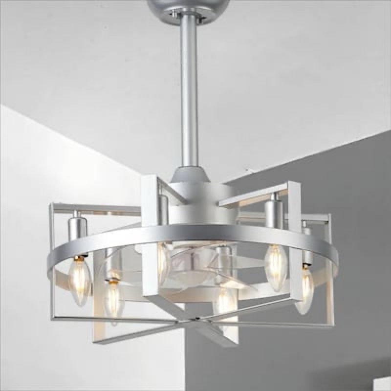 Oaks Aura 18" Ceiling Fan with Light Kit and Remote Control, 6-Speed Reversible Motor and Quiet DC Motor for Bedroom, Living Room, Indoor Use