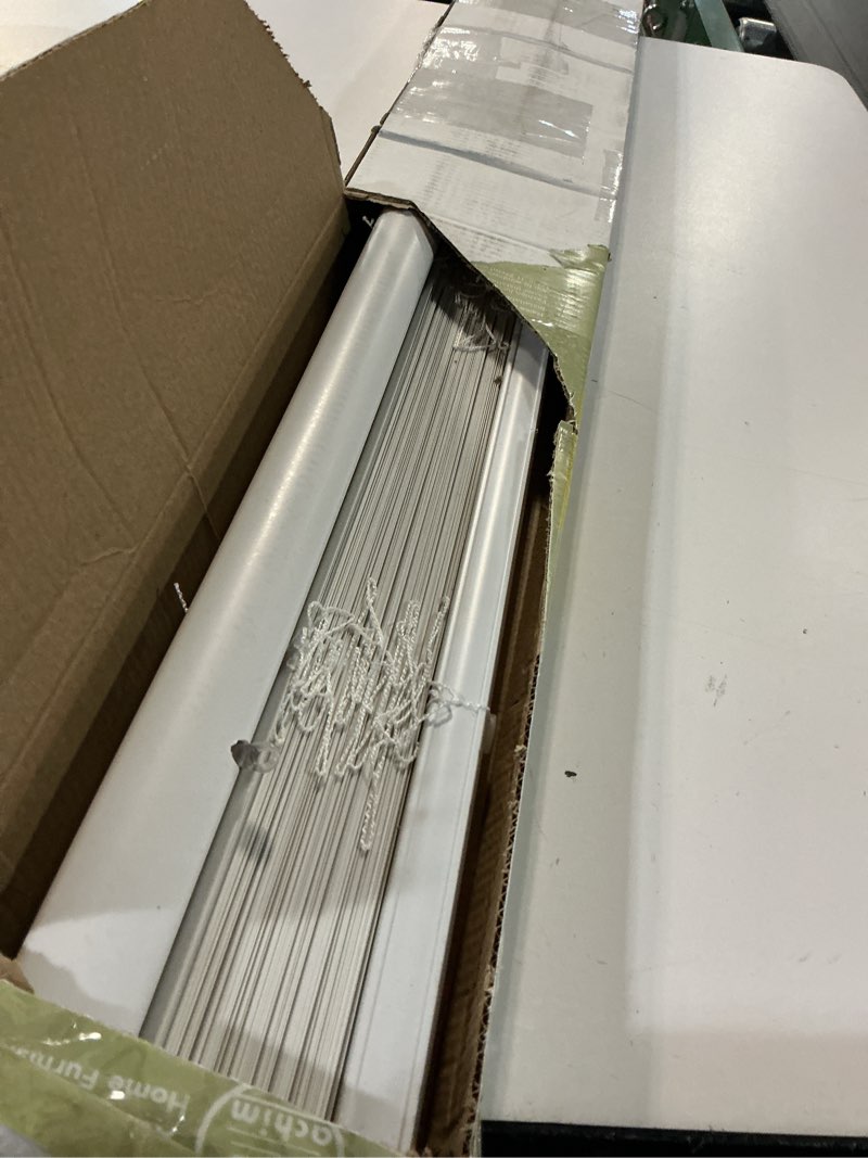 Condition photo showing Good Condition for achim gii morningstar indoor cordless vinyl light filtering window mini blind  pearl white  72  l x 46  w