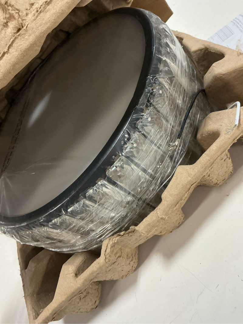 Condition photo showing Good Condition for allen + roth willow 1-light 12.72-in matte black led semi flush mount light
