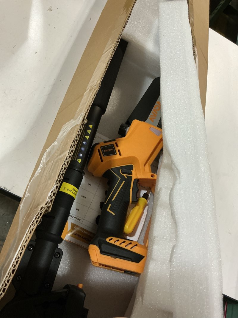 Condition photo showing Good Condition for 2-in-1 cordless 8-inch pole saw & chainsaw for dewalt 20v max battery - 1200w brushless motor, total reach of max 15.9 ft, lightweight, 8"&6"electric pole saws for tree trimming pruning (tool only) yellow (battery and charger not included)
