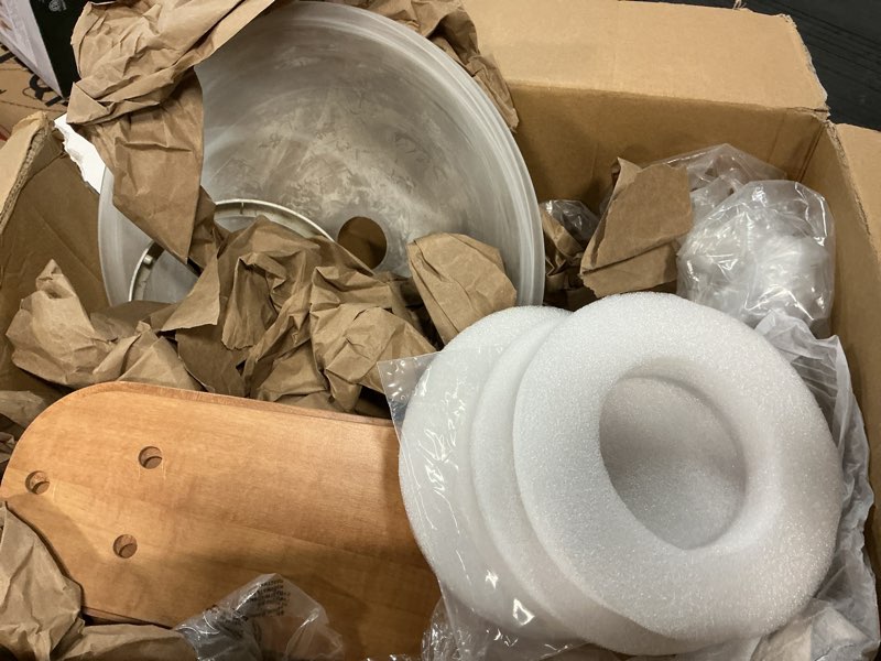 Condition photo showing As Is for  ( incomplete ) Asyko Ceiling Fans with Lights, 46\\\" Low Profile Ceiling Fan with Light and Remote, Flush Mount for Bedroom, Living Room, 6 Speeds, Dimmable, Timer, Quiet Reversible, White White-46in-6Blade ) 