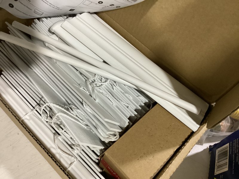 Condition photo showing Good Condition for allen + roth cordless faux wood 2-in slat width 9-in x 72-in cordless white faux wood room darkening faux wood blinds