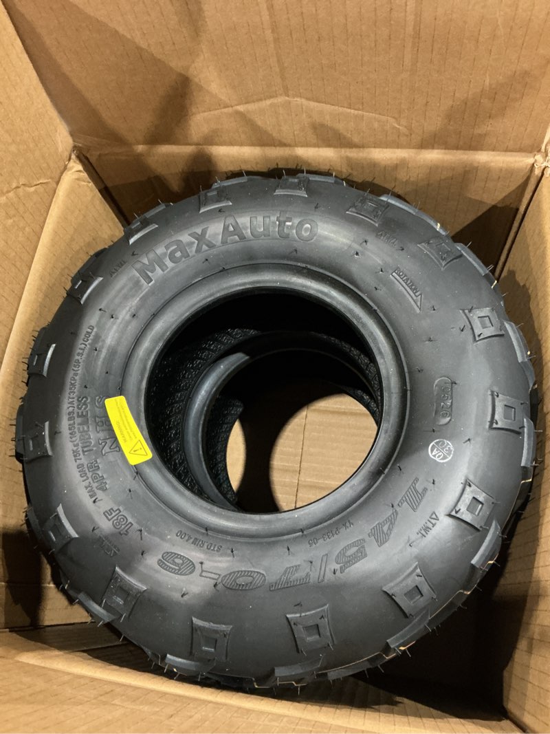 Condition photo showing Good Condition for maxauto 20x10-8 ag lug riding mower tires, 20x10.00-8 garden tractor turf tires, 20x10x8 super lug ag tractor tire, 4ply tubeless, 1190lbs capacity, set of 2