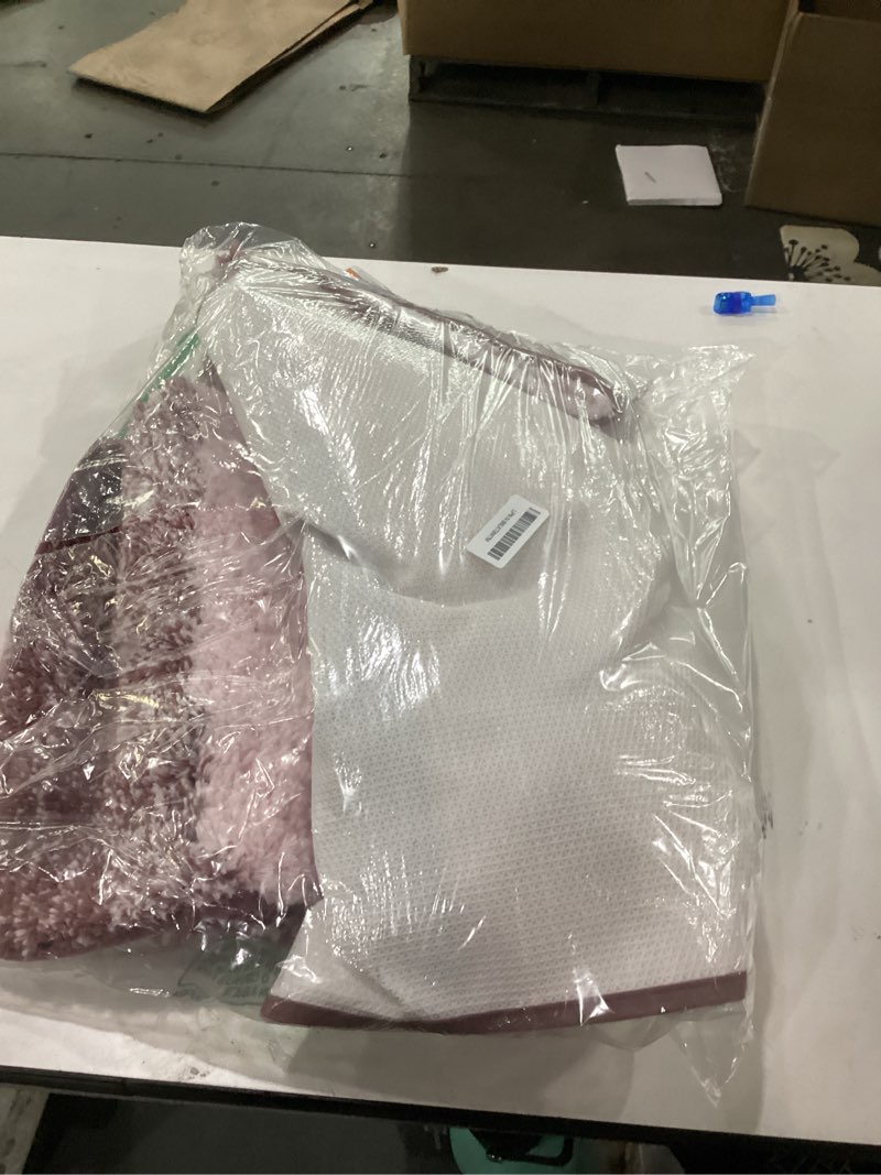 Condition photo showing As Is for OLANLY Bathroom Rugs Sets 3 Piece, Soft Absorbent Microfiber Bath Mats and U-Shaped Contour Toilet R