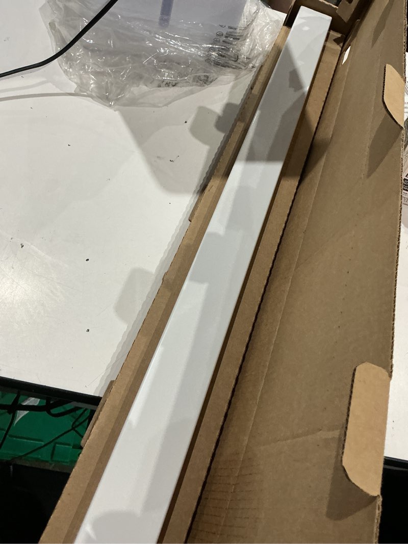 Condition photo showing As Is for project source cultured marble vanity tops 2.37-in h x 37-in l white cultured marble bathroom backsplash