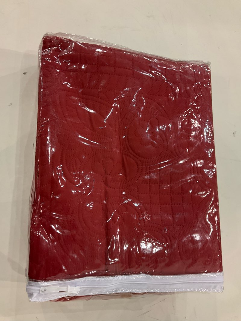 Condition photo showing New/Like New for Fancy Collection Luxury Bedspread Coverlet Embossed Bed Cover Solid Red New Over Size 118"x106" King/California King King/California King Red