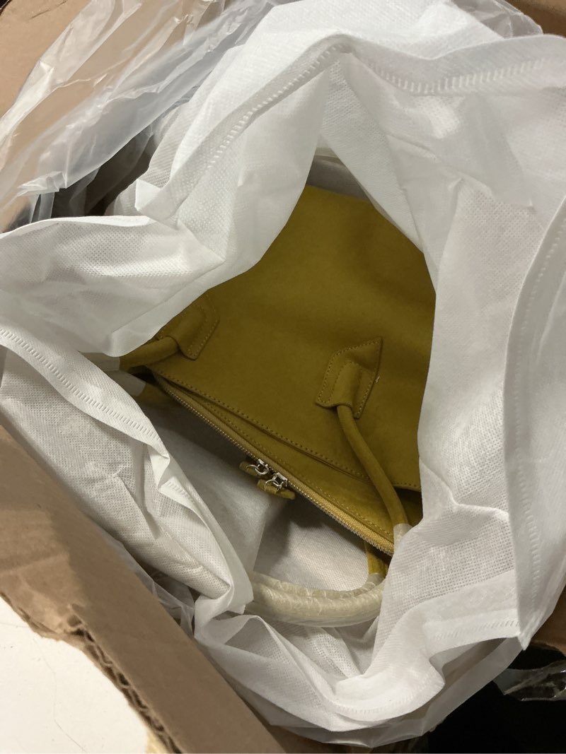 Condition photo showing Good Condition for bevel edge suede large tote for women suede hobo bags retro shoulder handbags purses for work travel suede green