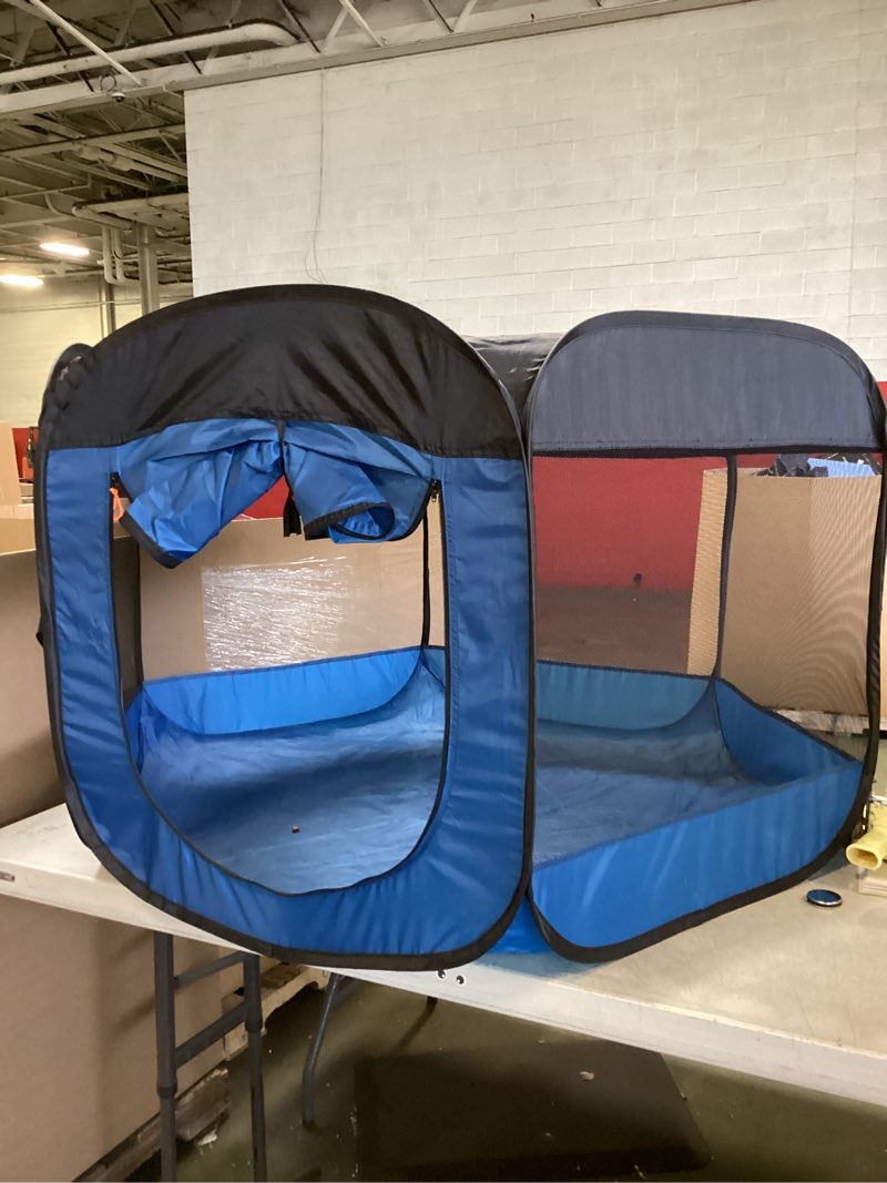 Popup Portable Dog House, 28” Wx 28” Dx 30”H, Navy / Black