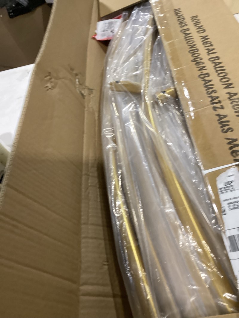 langxun 7.2ft gold metal round balloon arch kit, backdrop circle stand arch frame for wedding birthd